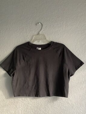 Divided Black Cropped Crewneck Tee